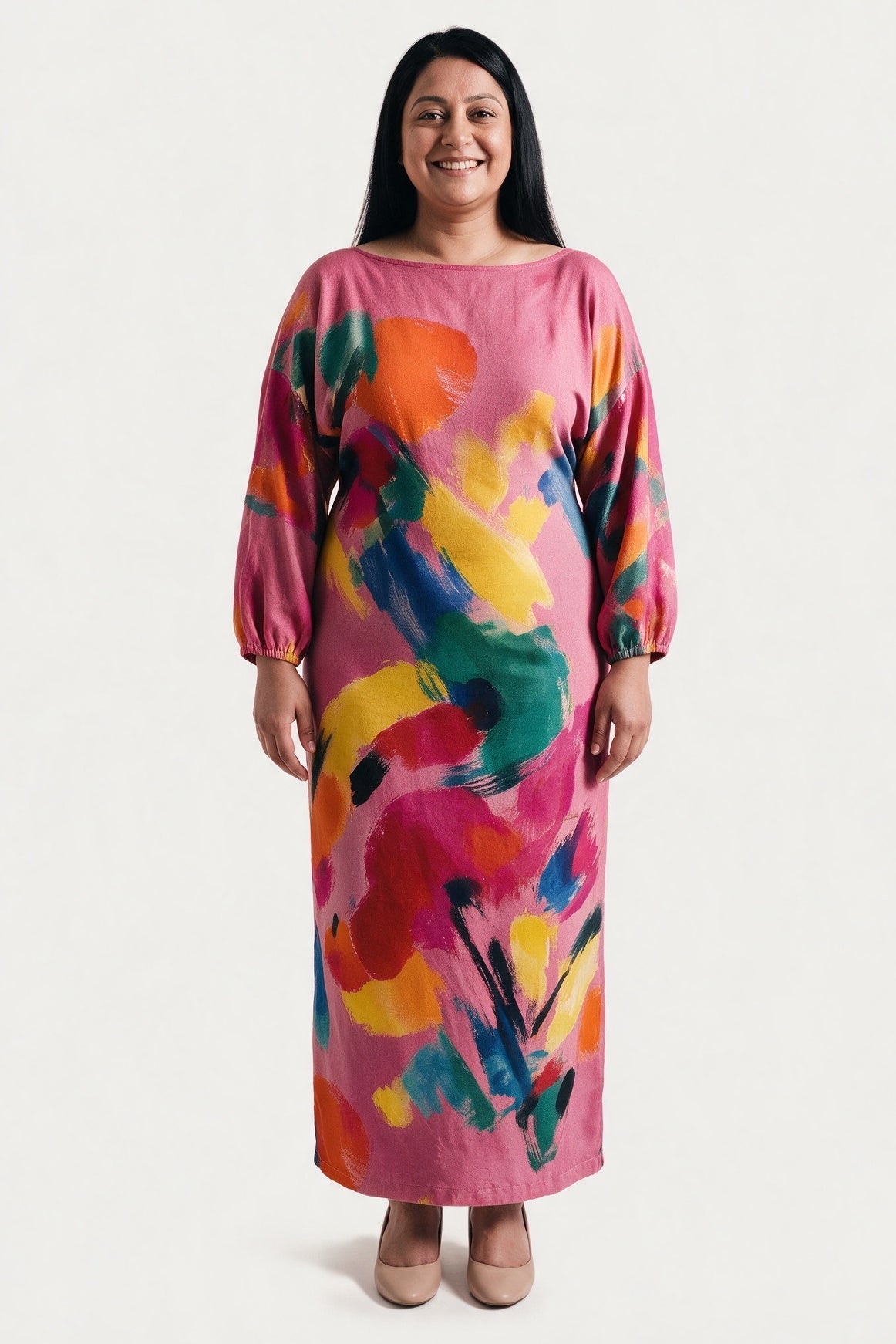 SOLTERI Grace - Artistic Abstract Maxi Dress
