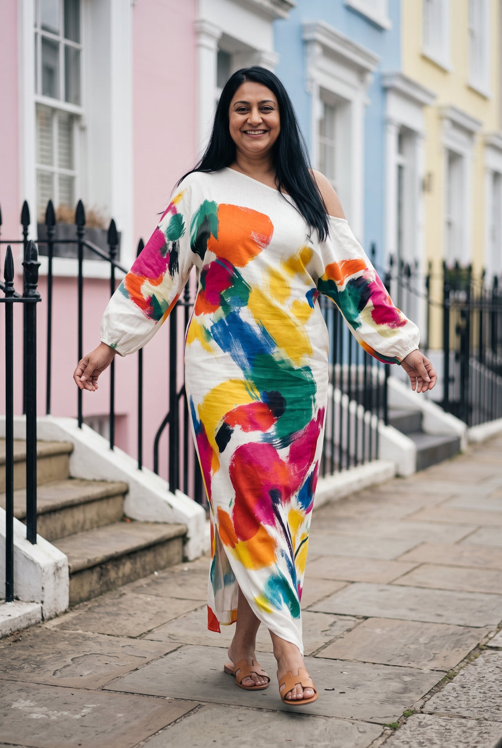 SOLTERI Grace - Artistic Abstract Maxi Dress