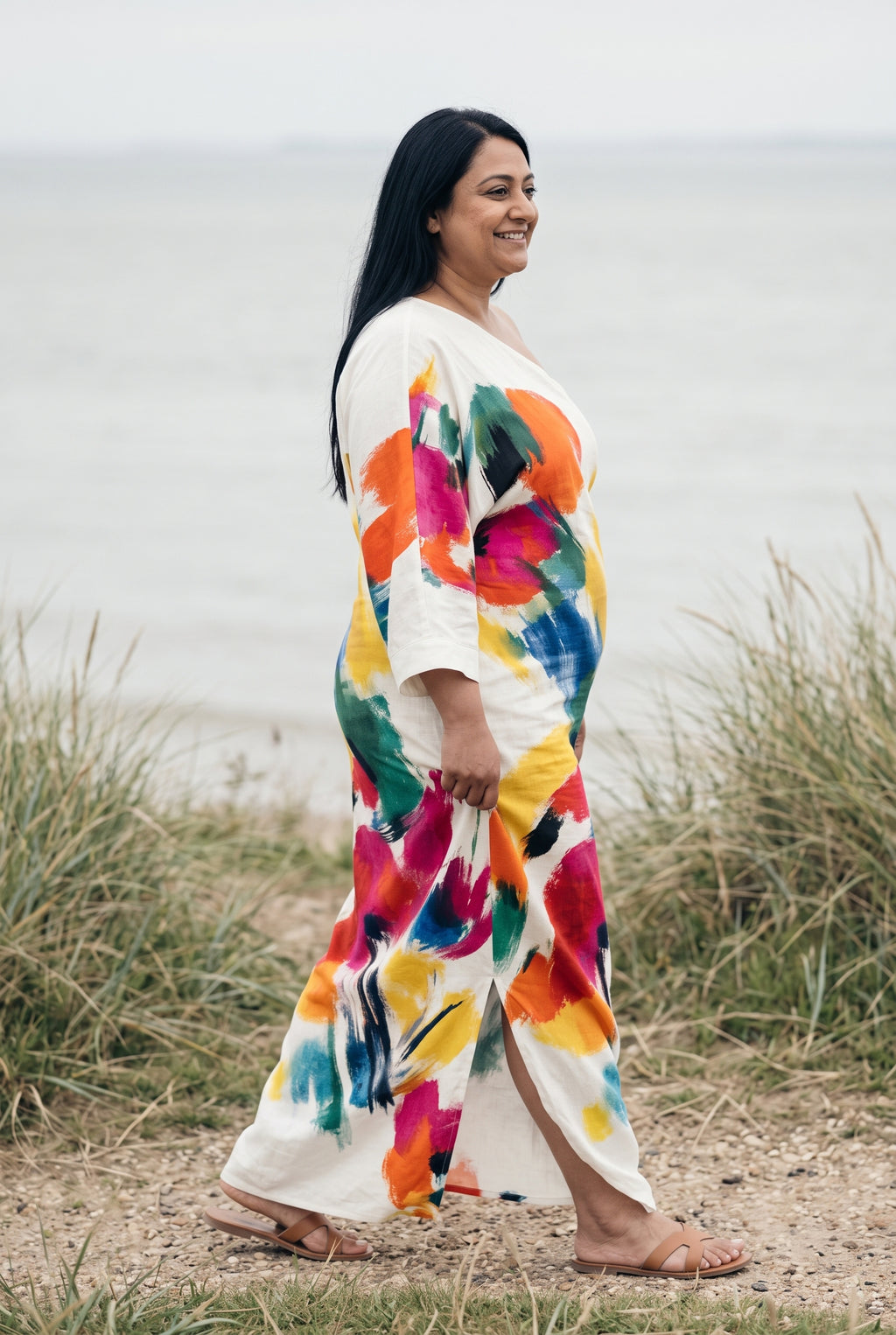 SOLTERI Grace - Artistic Abstract Maxi Dress