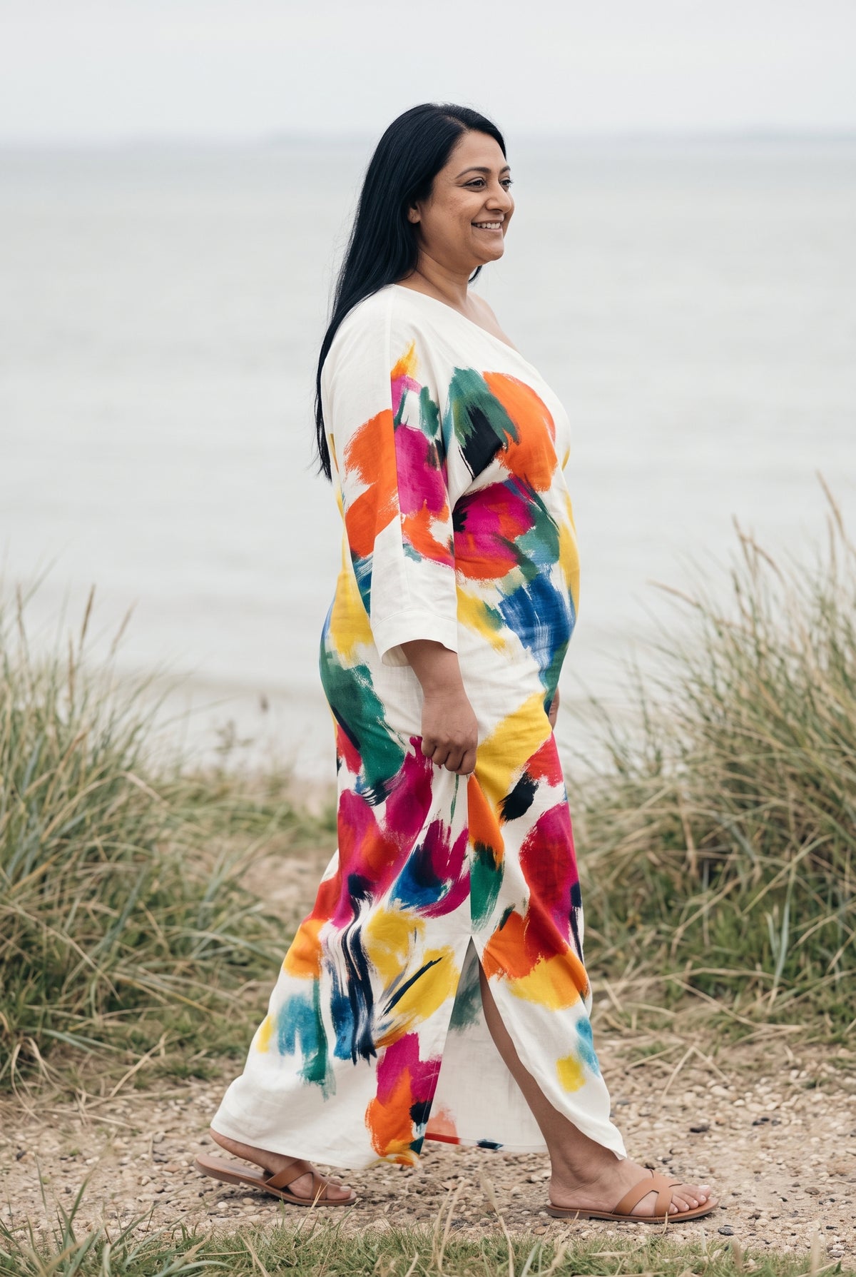 SOLTERI Grace - Artistic Abstract Maxi Dress