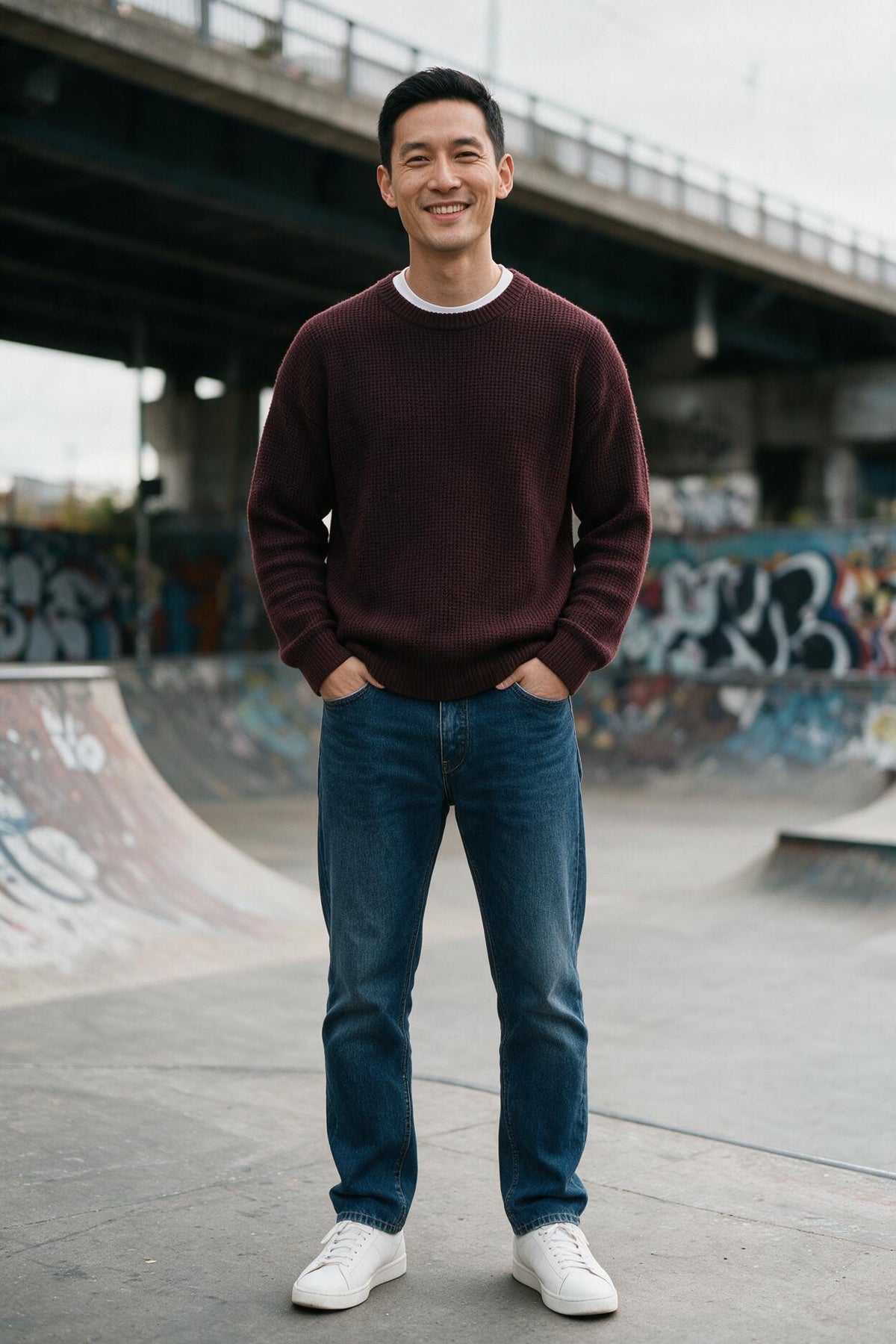 SOLTERI Men's Long Sleeve Crew Neck Ribbed Knit Sweater