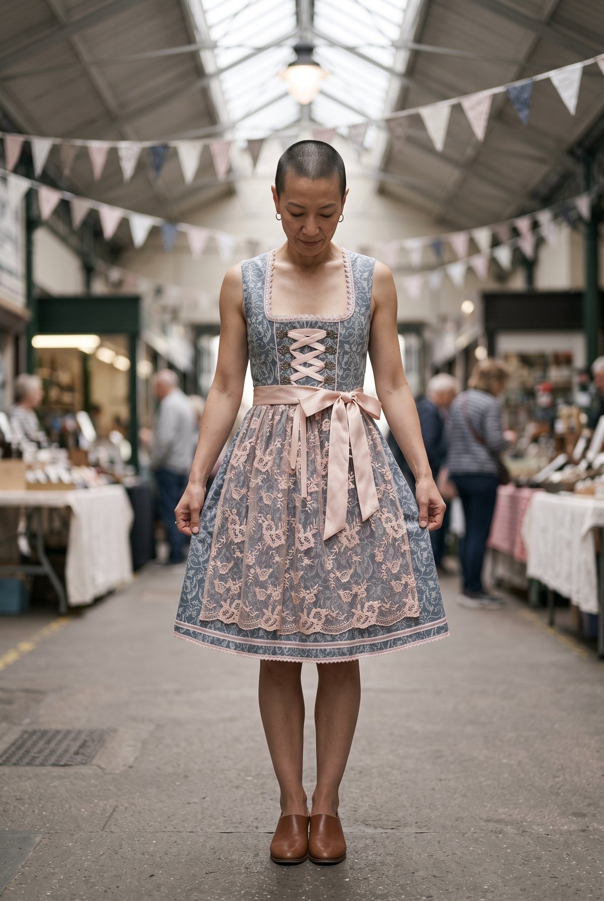 SOLTERI Katerina - Elegant Midi Lace Dirndl Dress