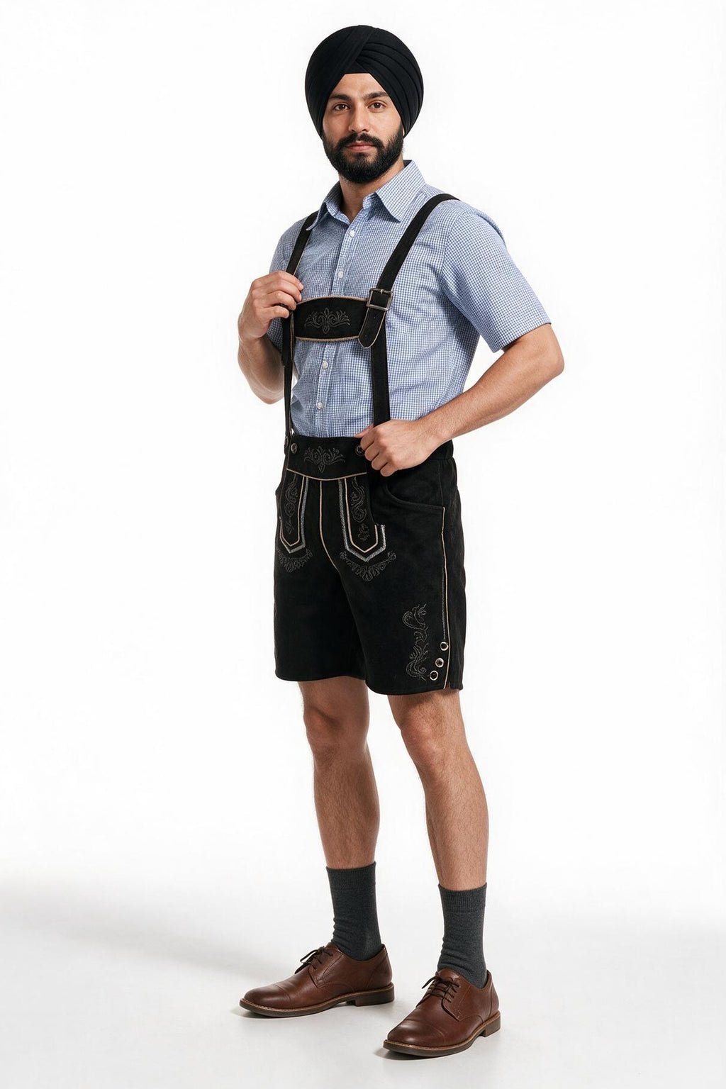 SOLTERI Konrad - Two-Piece Shirt and Braced Lederhosen Set