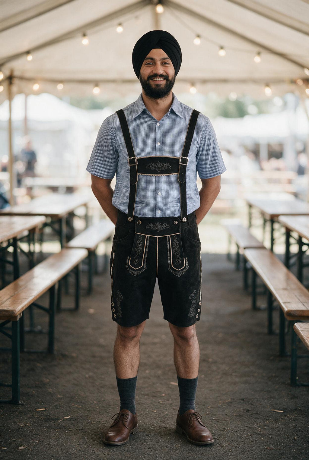 SOLTERI Konrad - Two-Piece Shirt and Braced Lederhosen Set