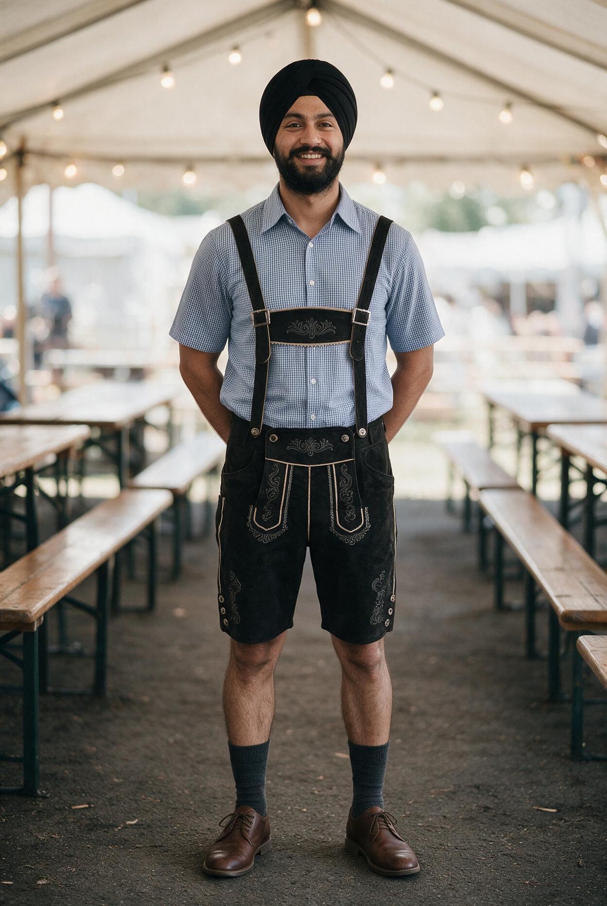 SOLTERI Konrad - Two-Piece Shirt and Braced Lederhosen Set