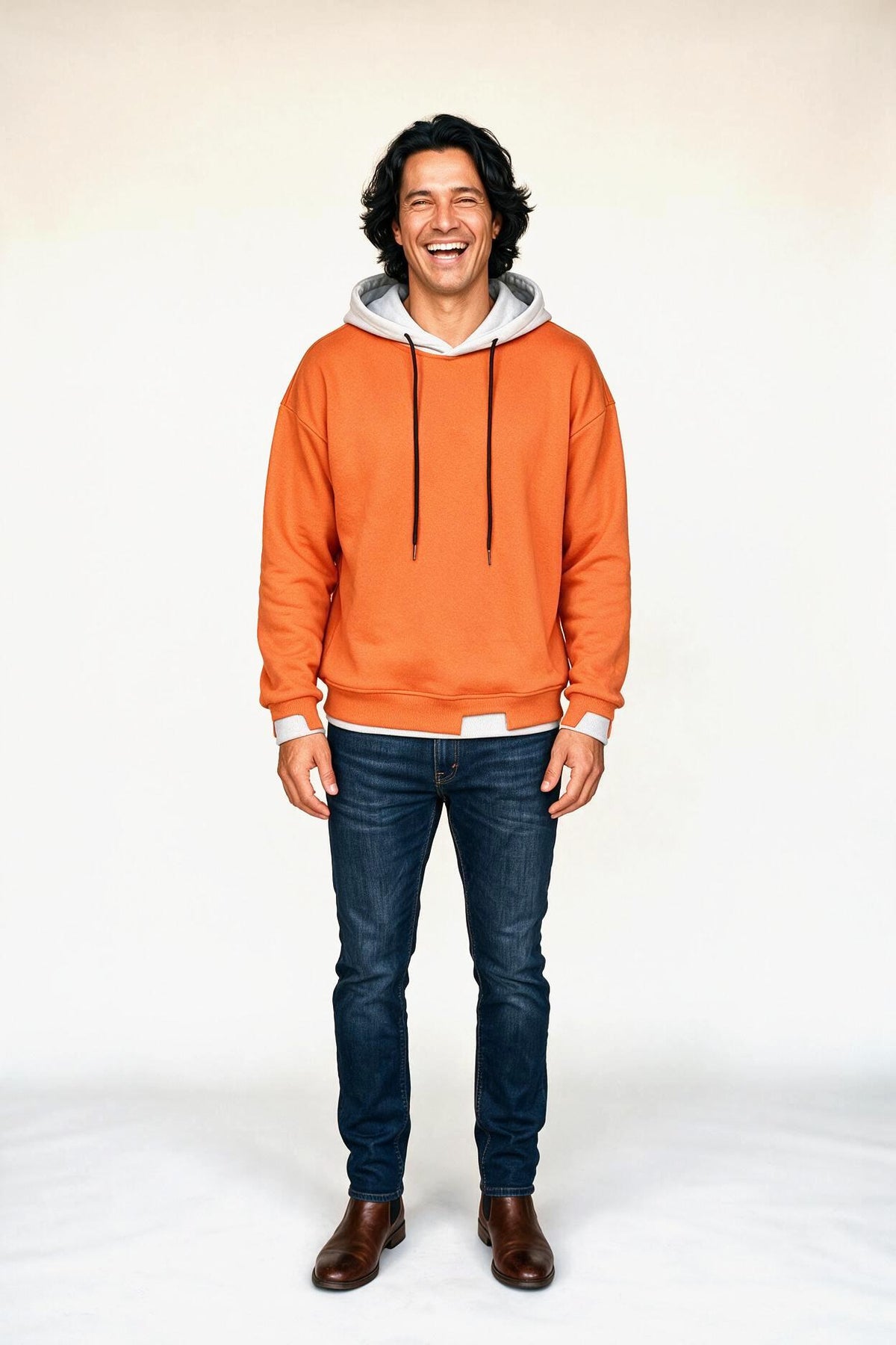 SOLTERI Larkin - Heavyweight Hooded Sweatshirt - Orange