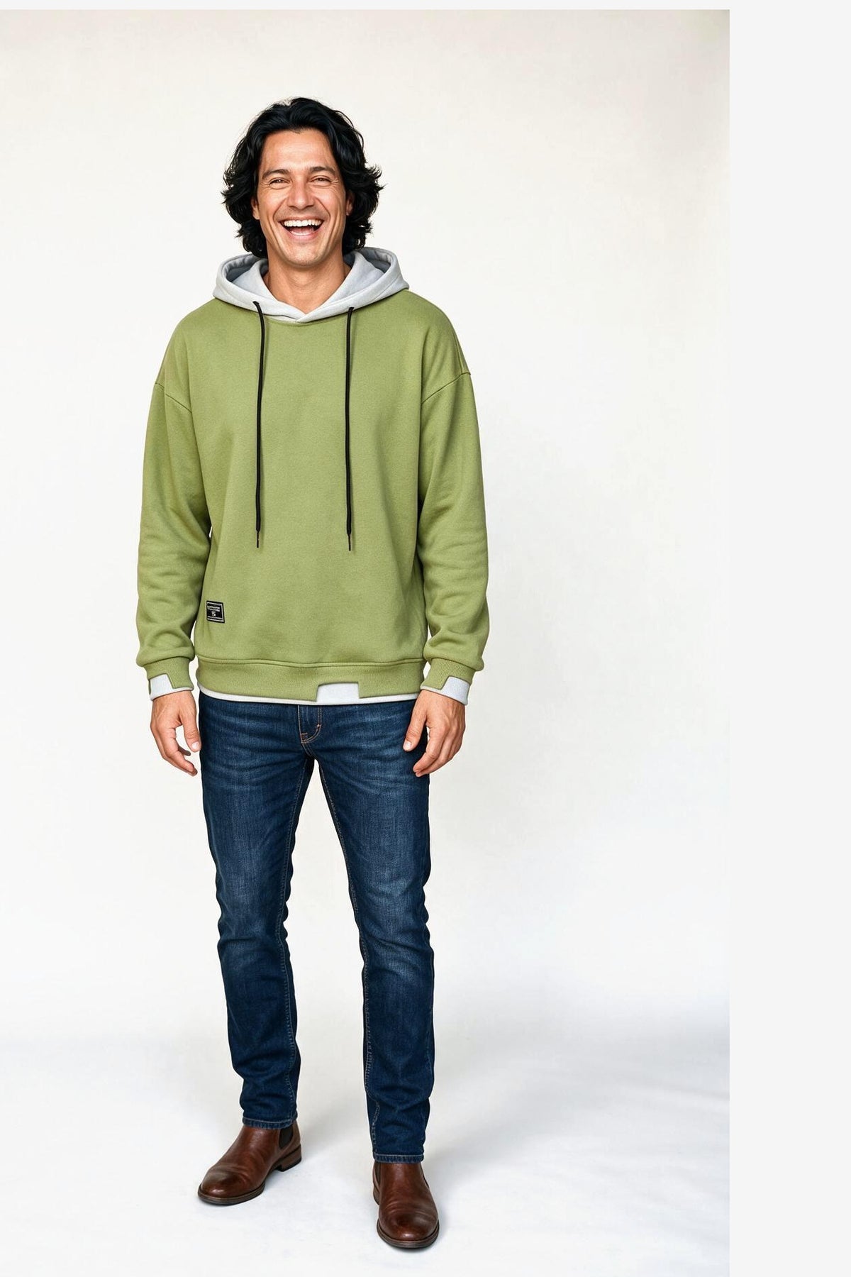 SOLTERI Larkin - Heavyweight Hooded Sweatshirt - Pea Green