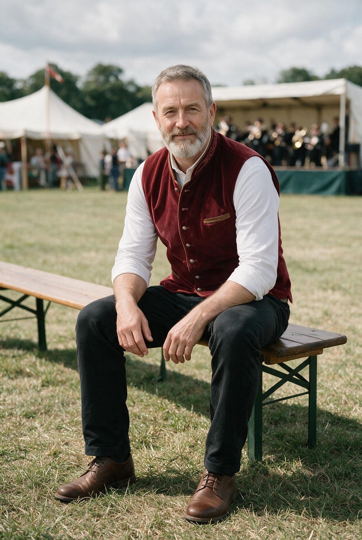 SOLTERI Leopold - Stand-Collar Velvet Trachten Waistcoat