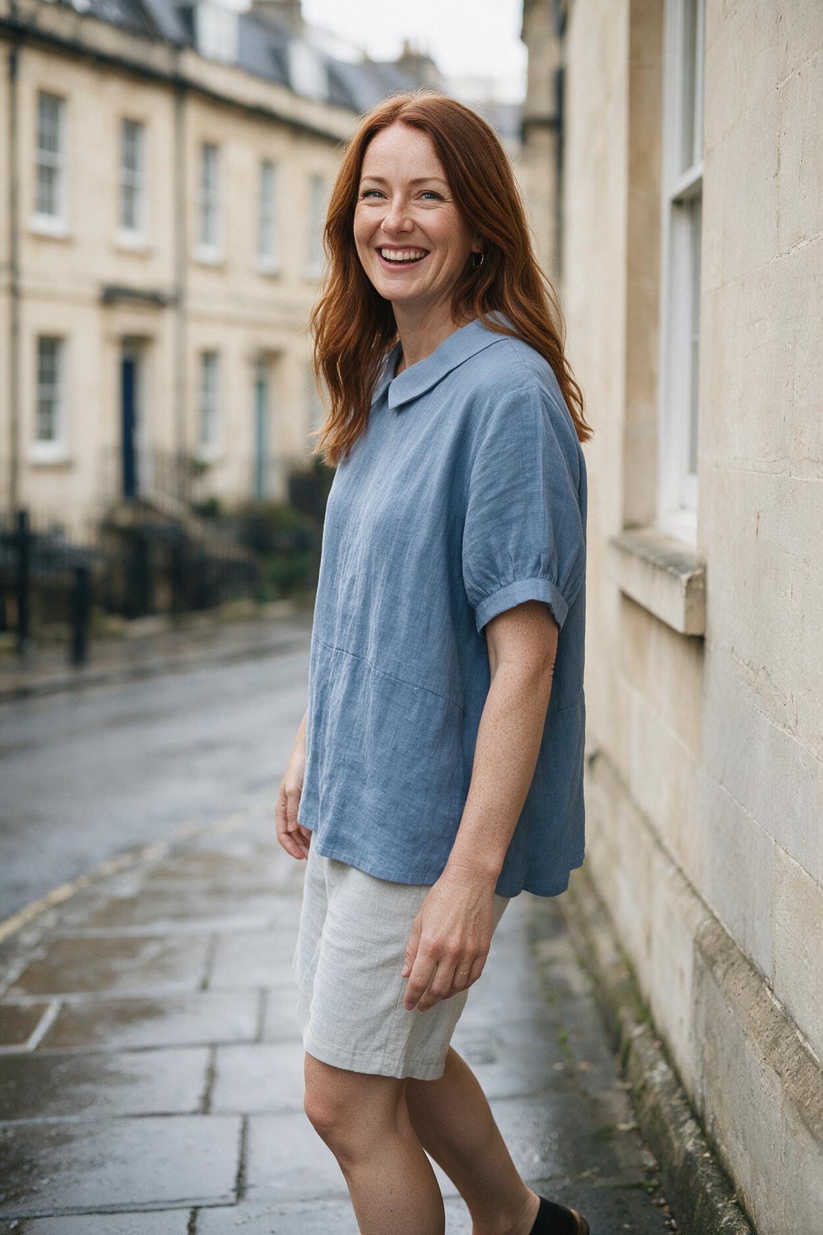 SOLTERI Liesel - Linen Peter Pan Collar Blouse