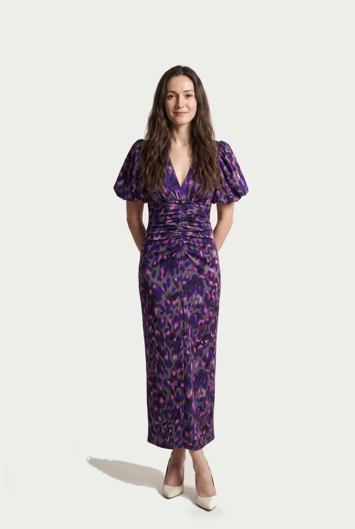 SOLTERI Lisbeth - Stylish Midi Dress with Puff Sleeves