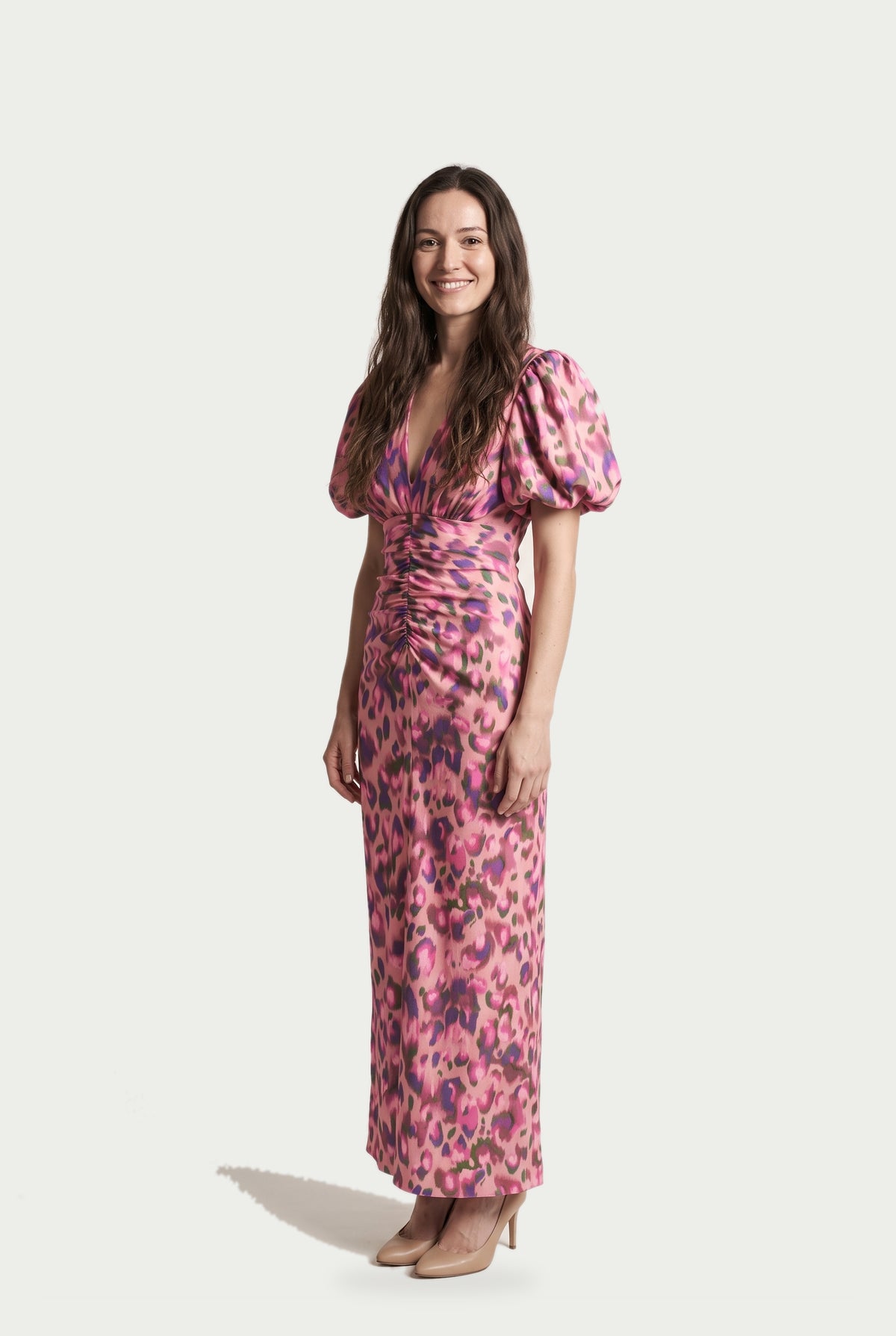 SOLTERI Lisbeth - Stylish Midi Dress with Puff Sleeves