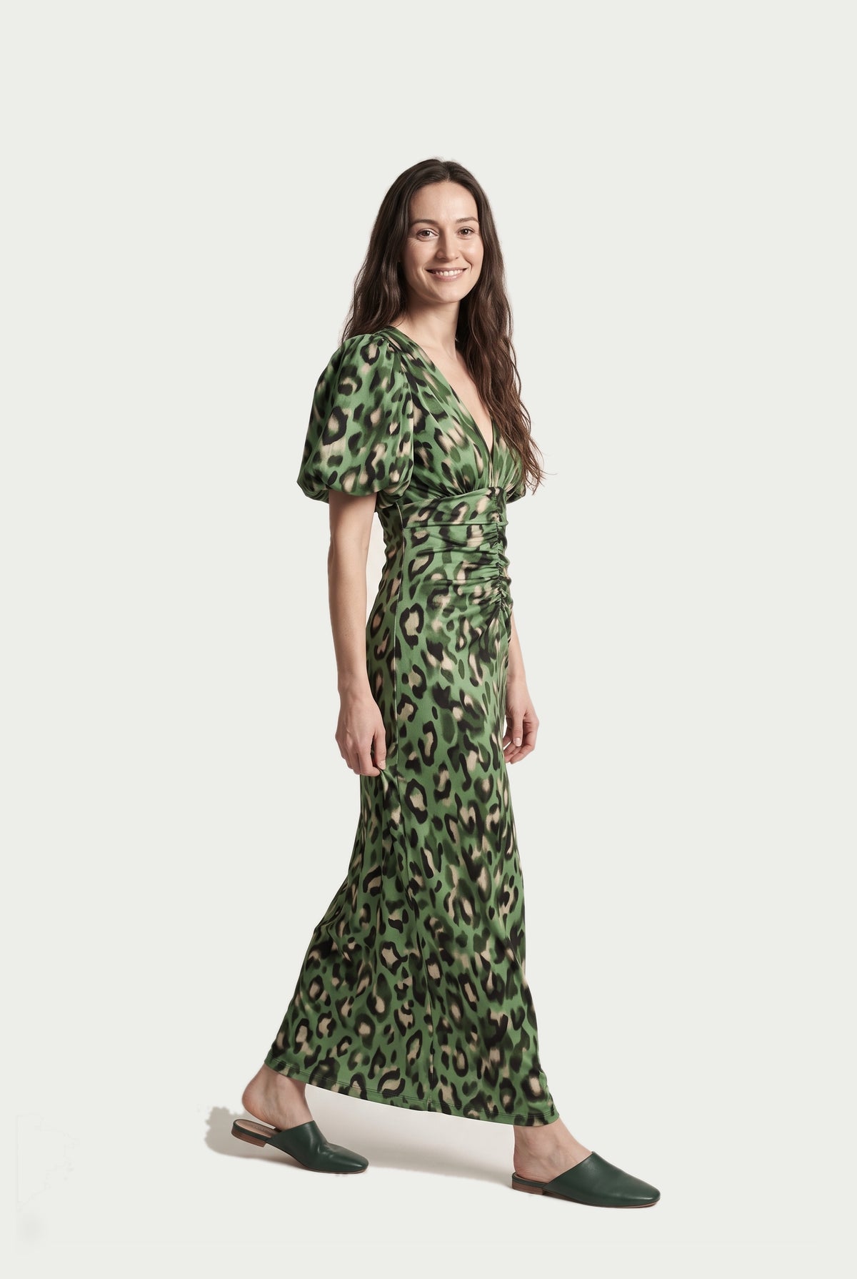 SOLTERI Lisbeth - Stylish Midi Dress with Puff Sleeves