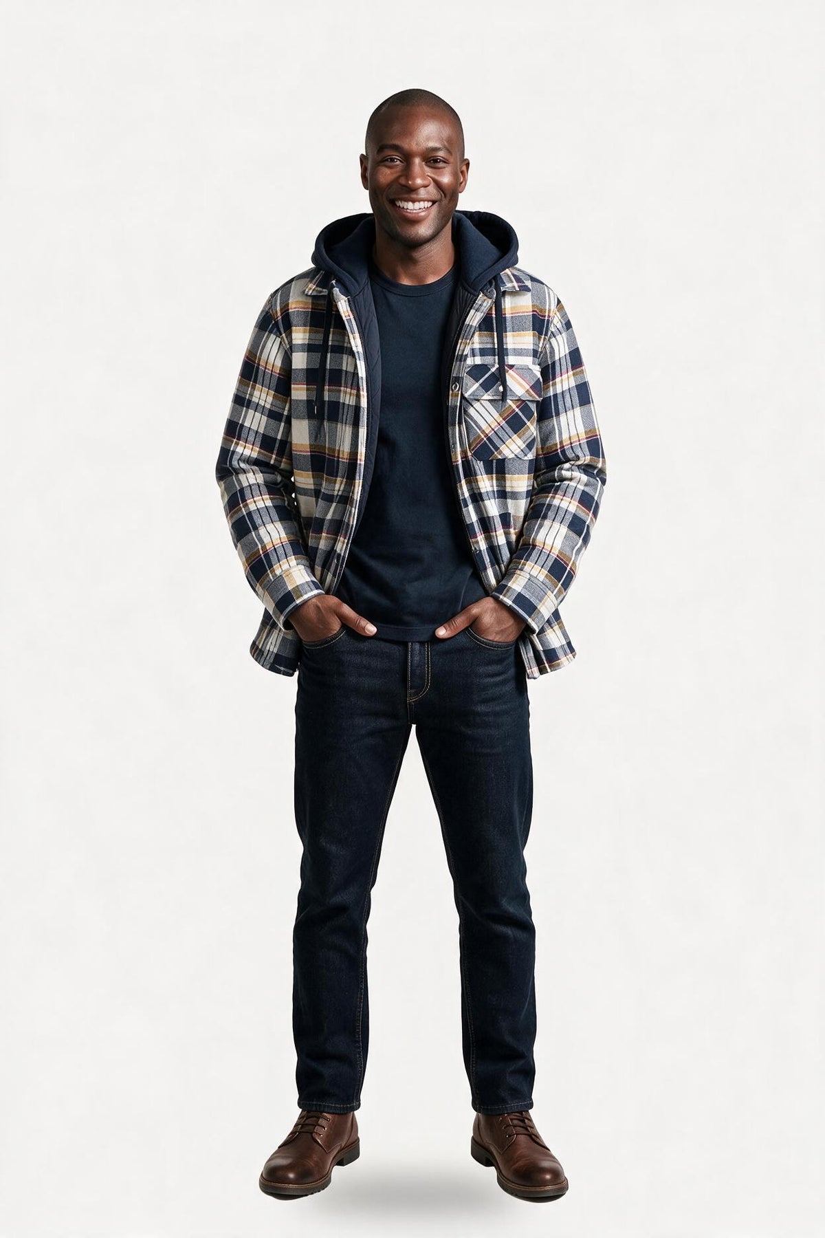 Whitmore quilted hooded flannel jacket - Yellow