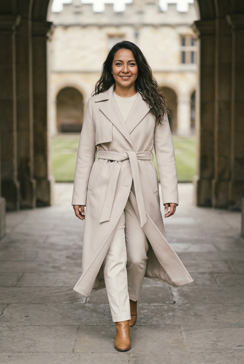 SOLTERI Clemence - Belted Wool-Look Wrap Coat