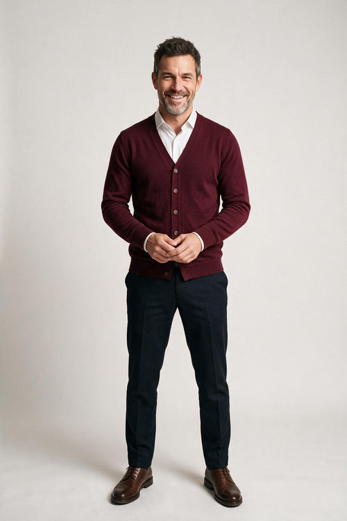 SOLTERI Luca Moretti | Elegant V-Neck Cardigan For Men