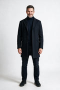 SOLTERI Beaumont - Classic Wool-Blend Overcoat - Black
