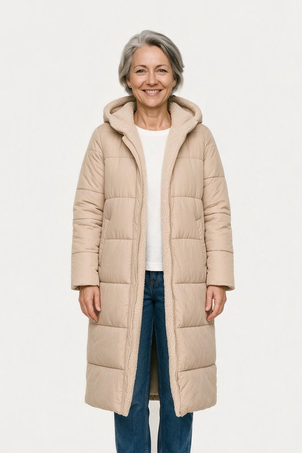 SOLTERI Honora - Sherpa-Lined Longline Puffer Coat