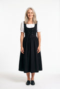 SOLTERI Lorelei - Elegant Black Lace Up Bavarian Maid Dress