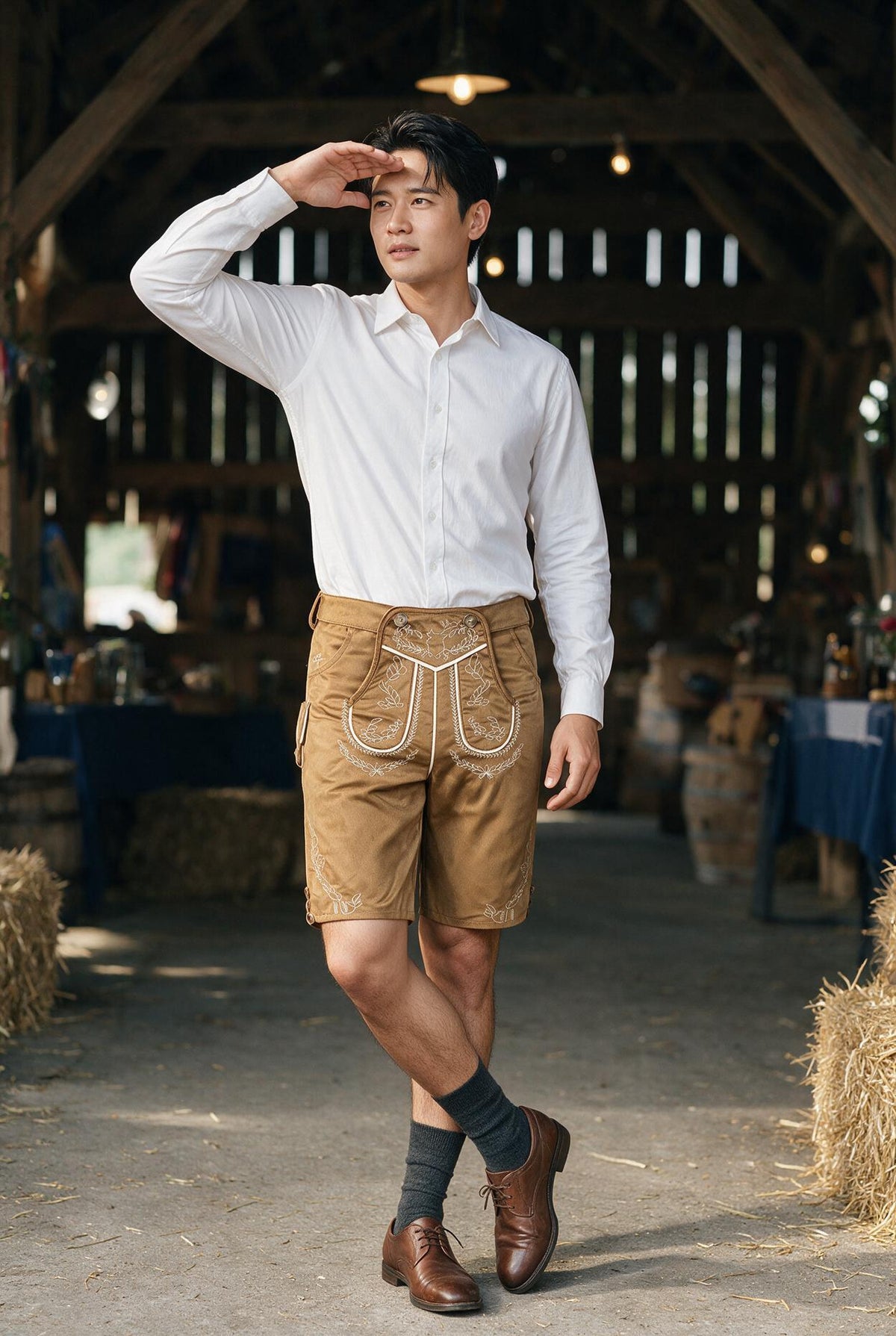 SOLTERI Lorenz - Embroidered Short Lederhosen