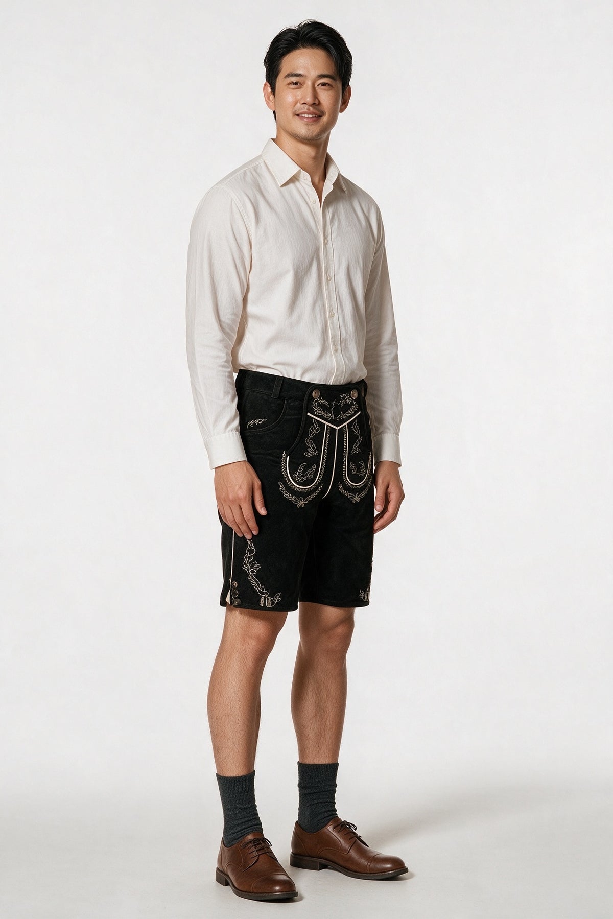 SOLTERI Lorenz - Embroidered Short Lederhosen