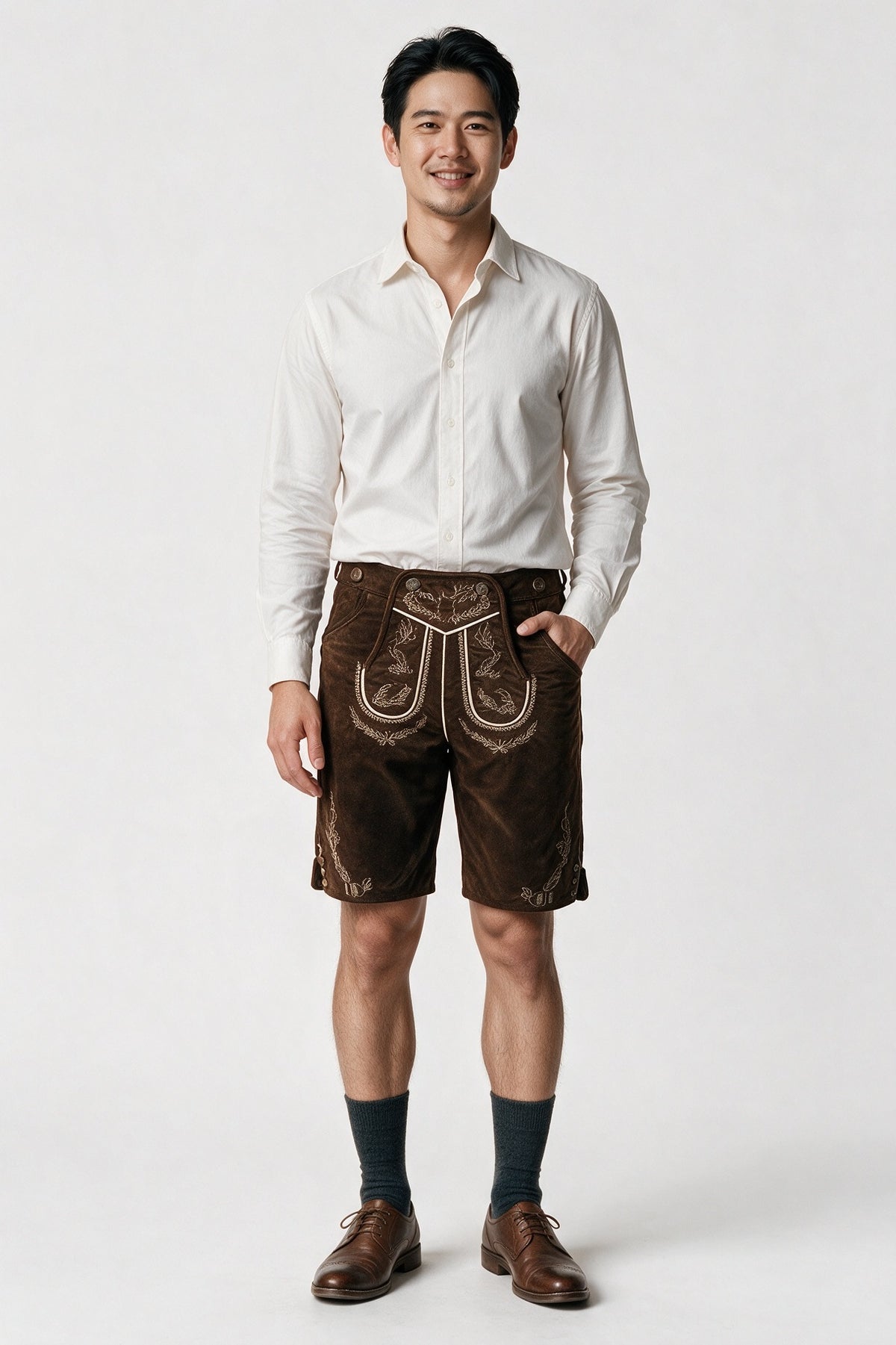 SOLTERI Lorenz - Embroidered Short Lederhosen