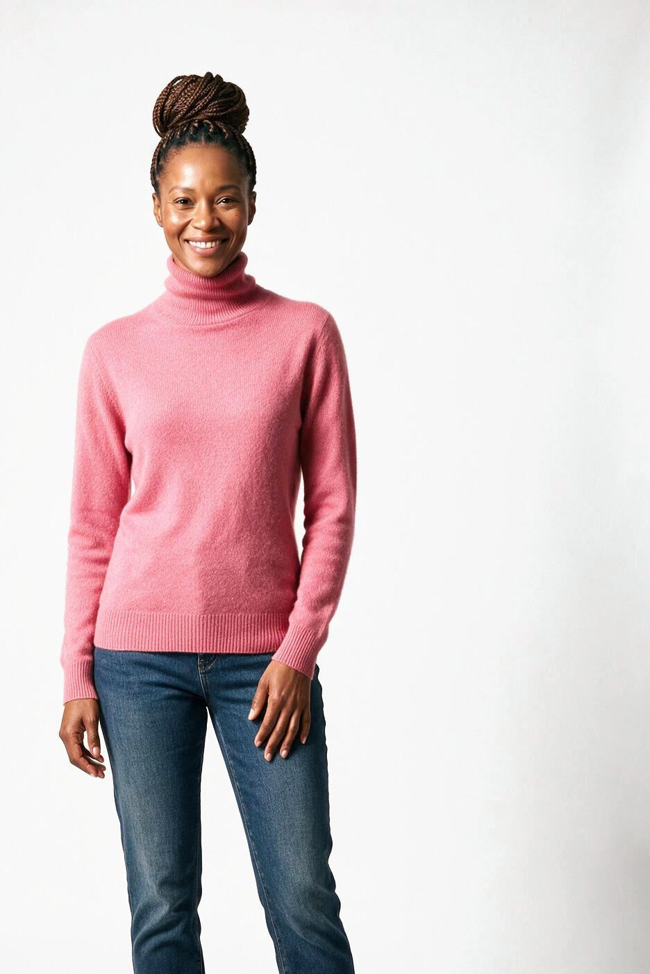 SOLTERI Lucienne - Mink-Cashmere Roll-Neck - Pink