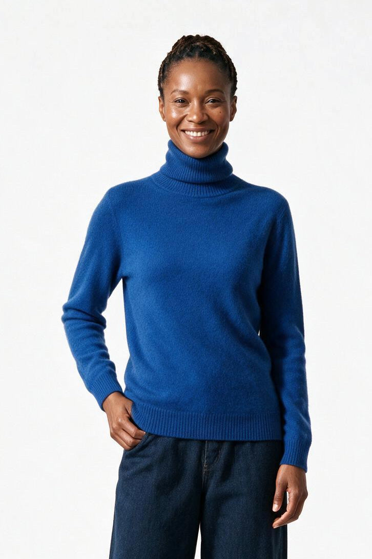 SOLTERI Lucienne - Mink-Cashmere Roll-Neck - Royal Blue