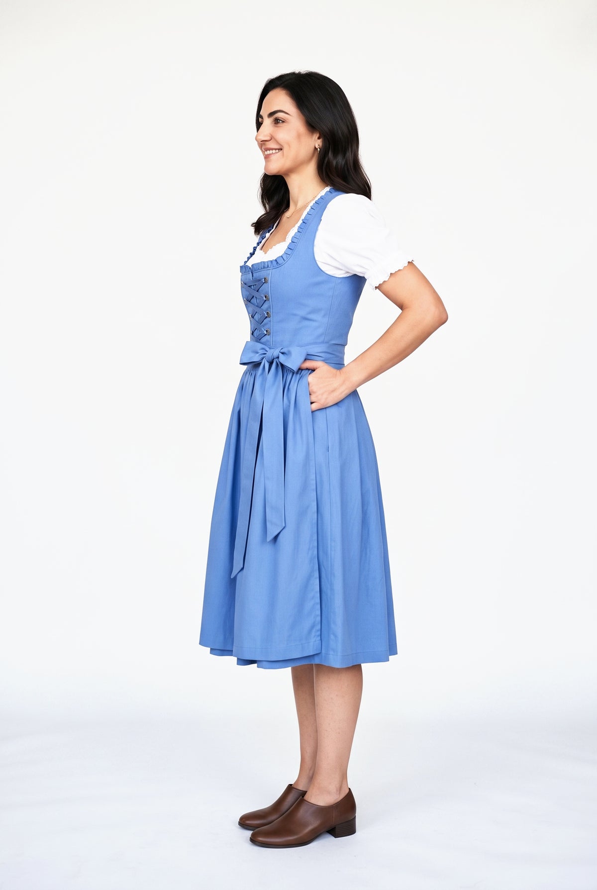 SOLTERI Lydia - Elegant Square Neck Dirndl Dress with Apron