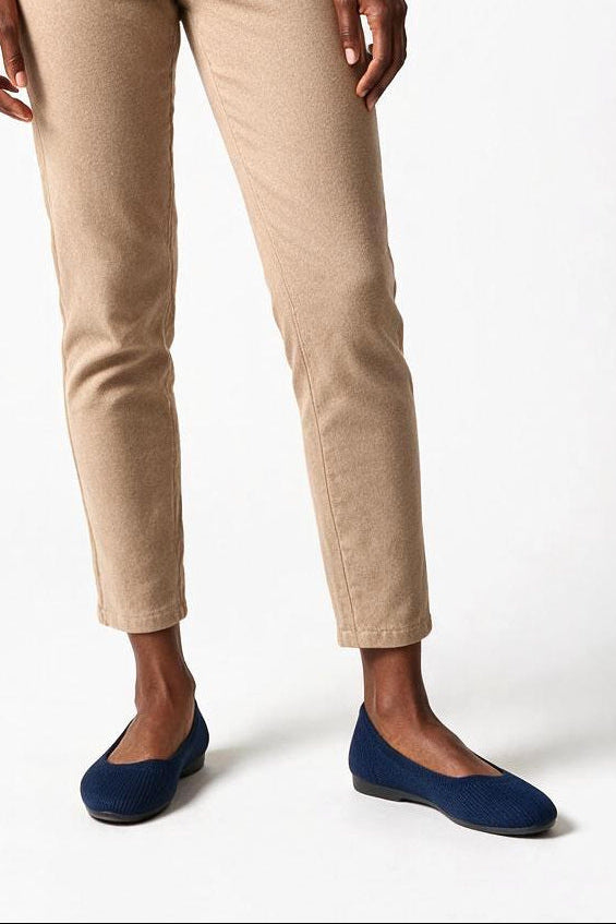 SOLTERI Marceline - Elasticated Ballet Flat - Navy
