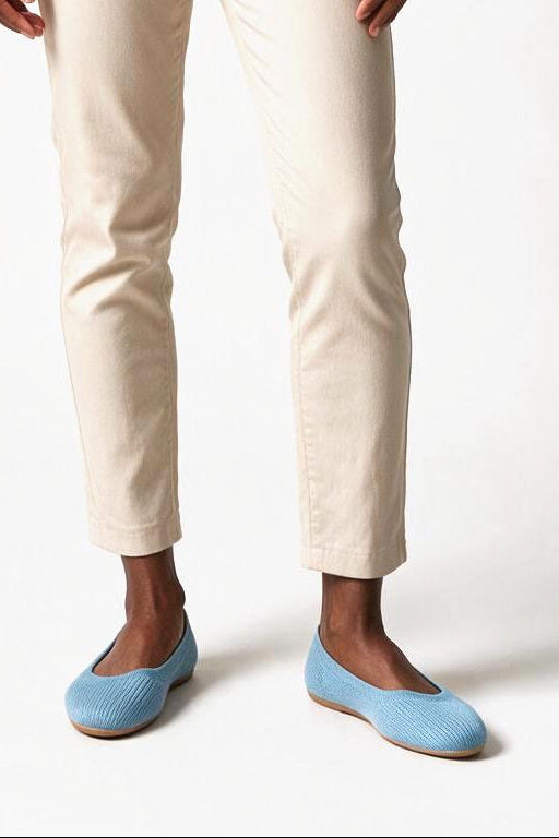 SOLTERI Marceline - Elasticated Ballet Flat - Light Blue