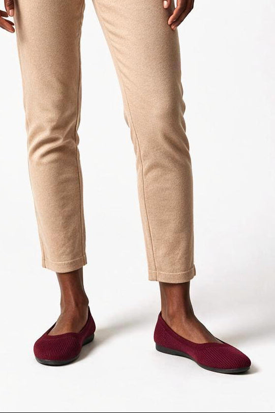 SOLTERI Marceline - Elasticated Ballet Flat - Burgundy