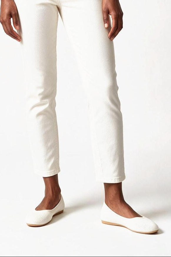 SOLTERI Marceline - Elasticated Ballet Flat - White