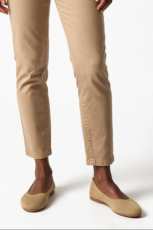 SOLTERI Marceline - Elasticated Ballet Flat - Khaki