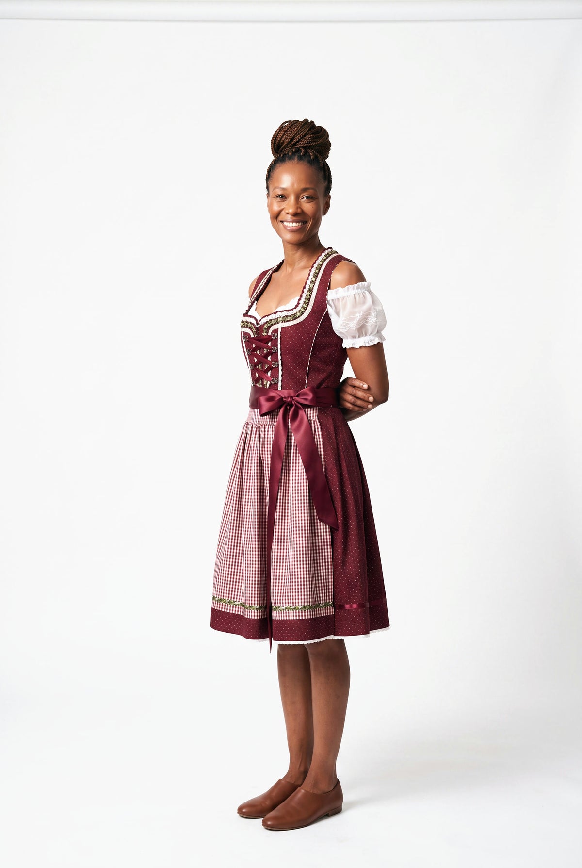 SOLTERI Marlene - Classic Red Plaid Dirndl Dress