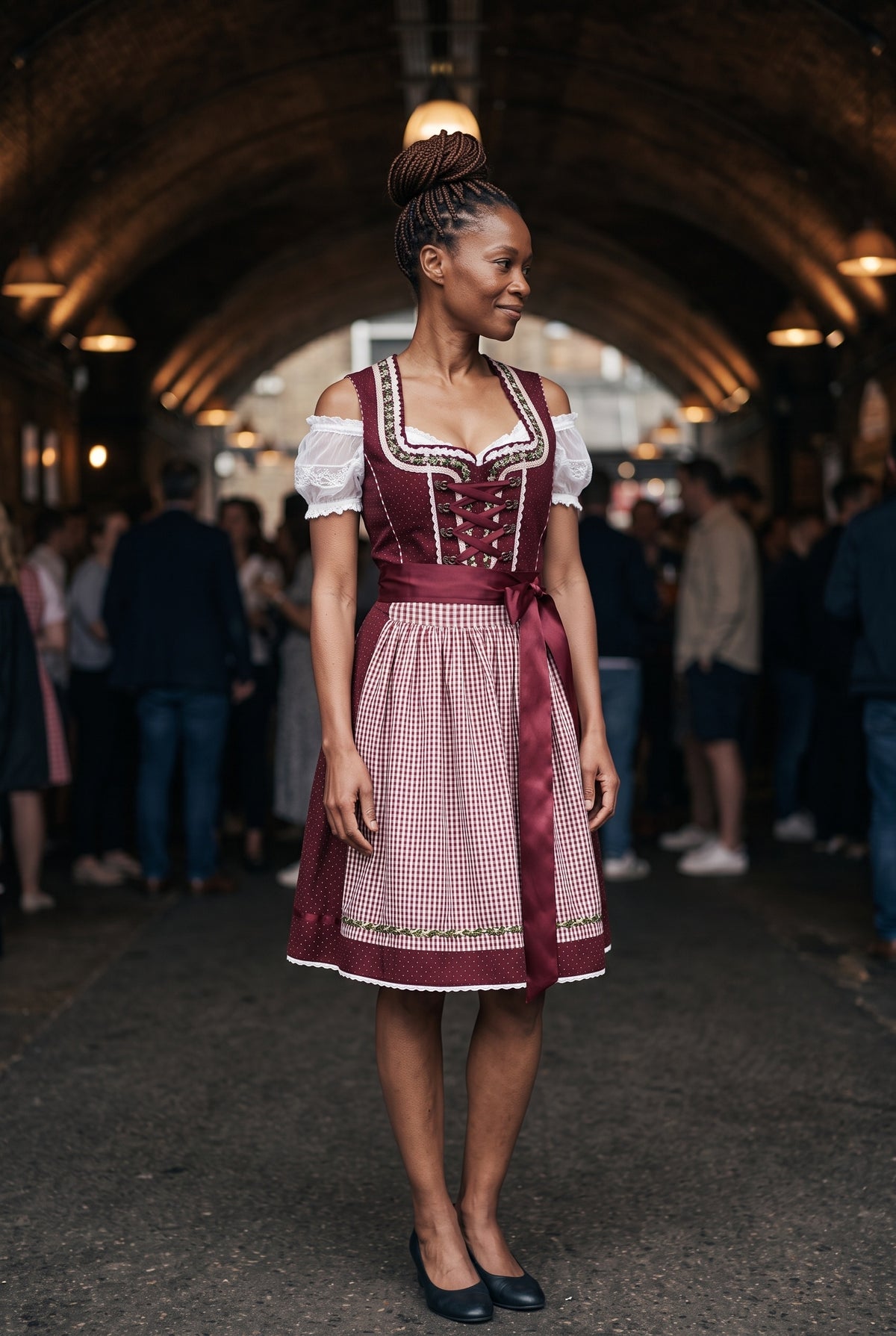 SOLTERI Marlene - Classic Red Plaid Dirndl Dress