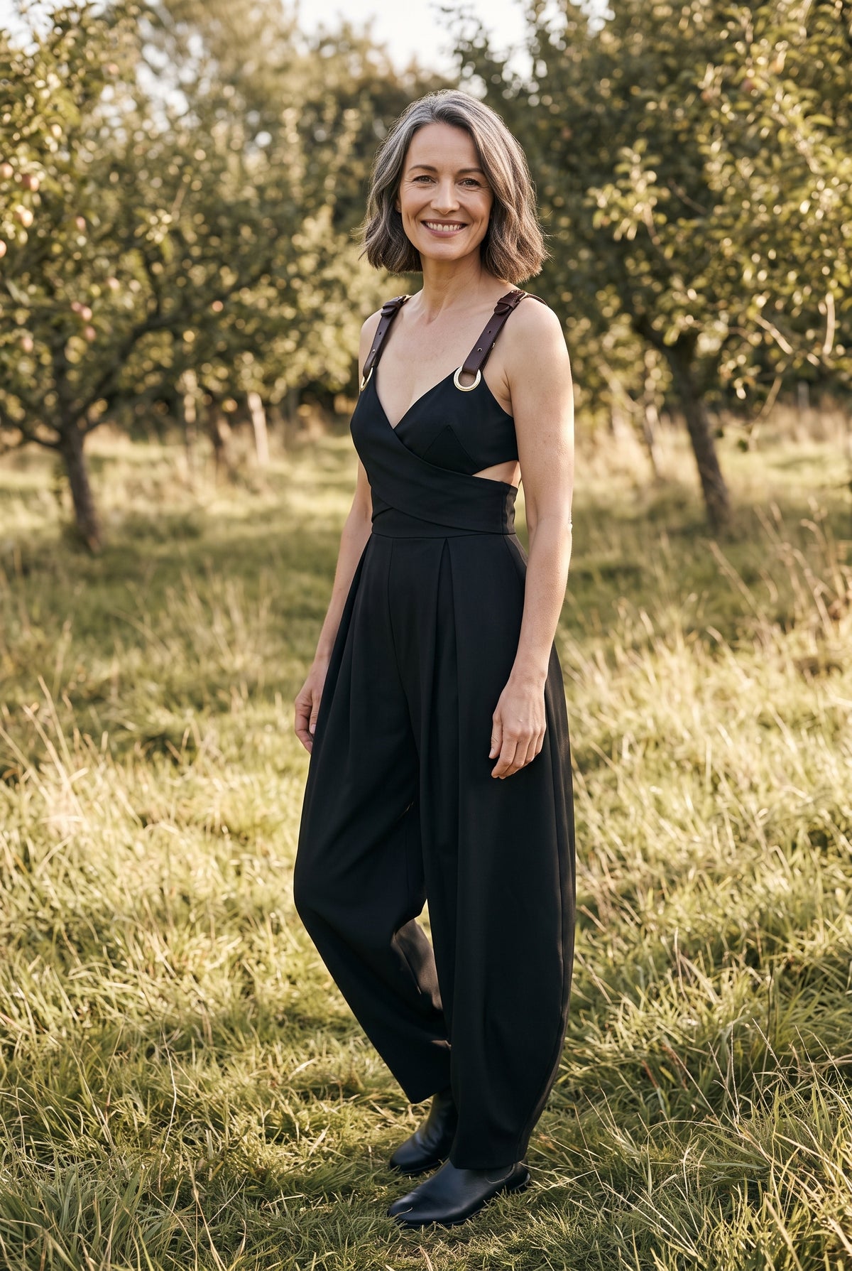 SOLTERI Iona - Crossed Cut-Out Sleeveless Jumpsuit