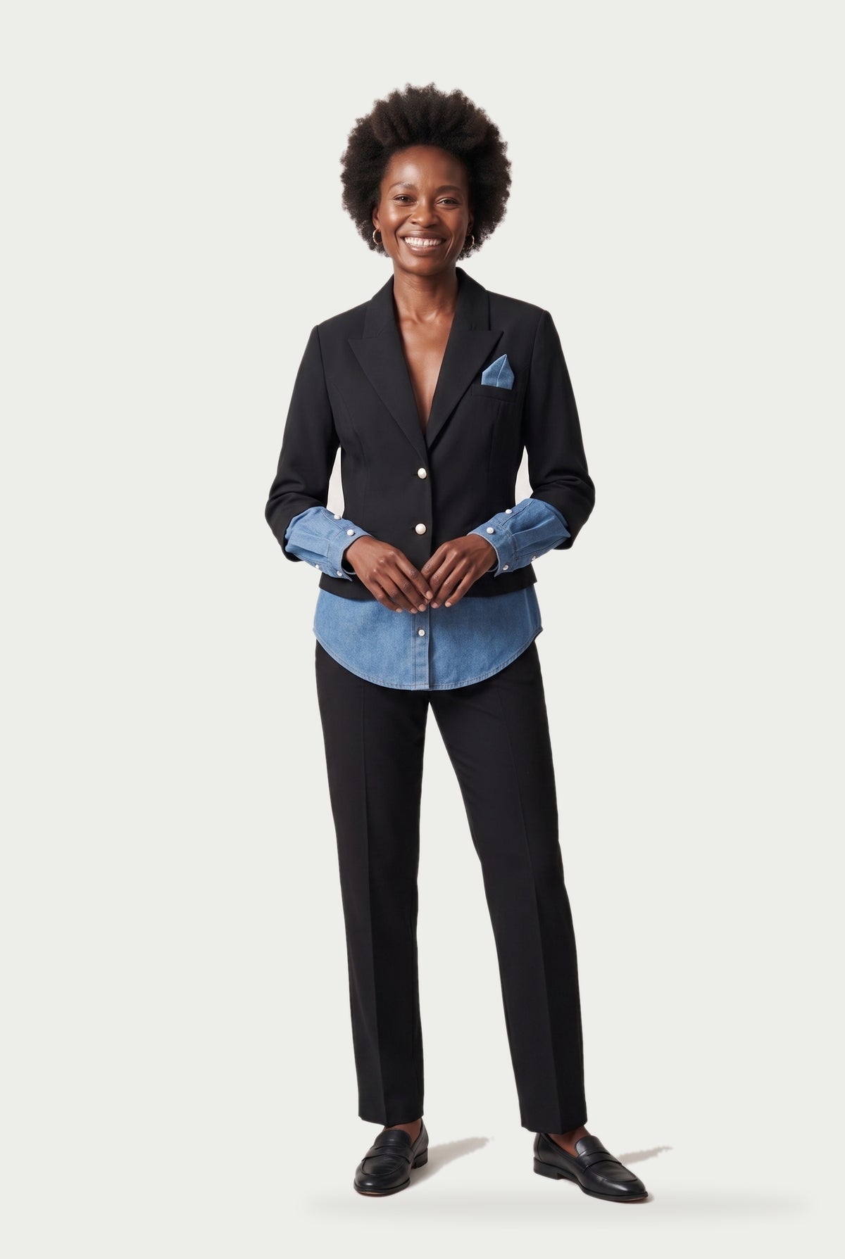 SOLTERI Ines - Denim-Hem Tailored Blazer