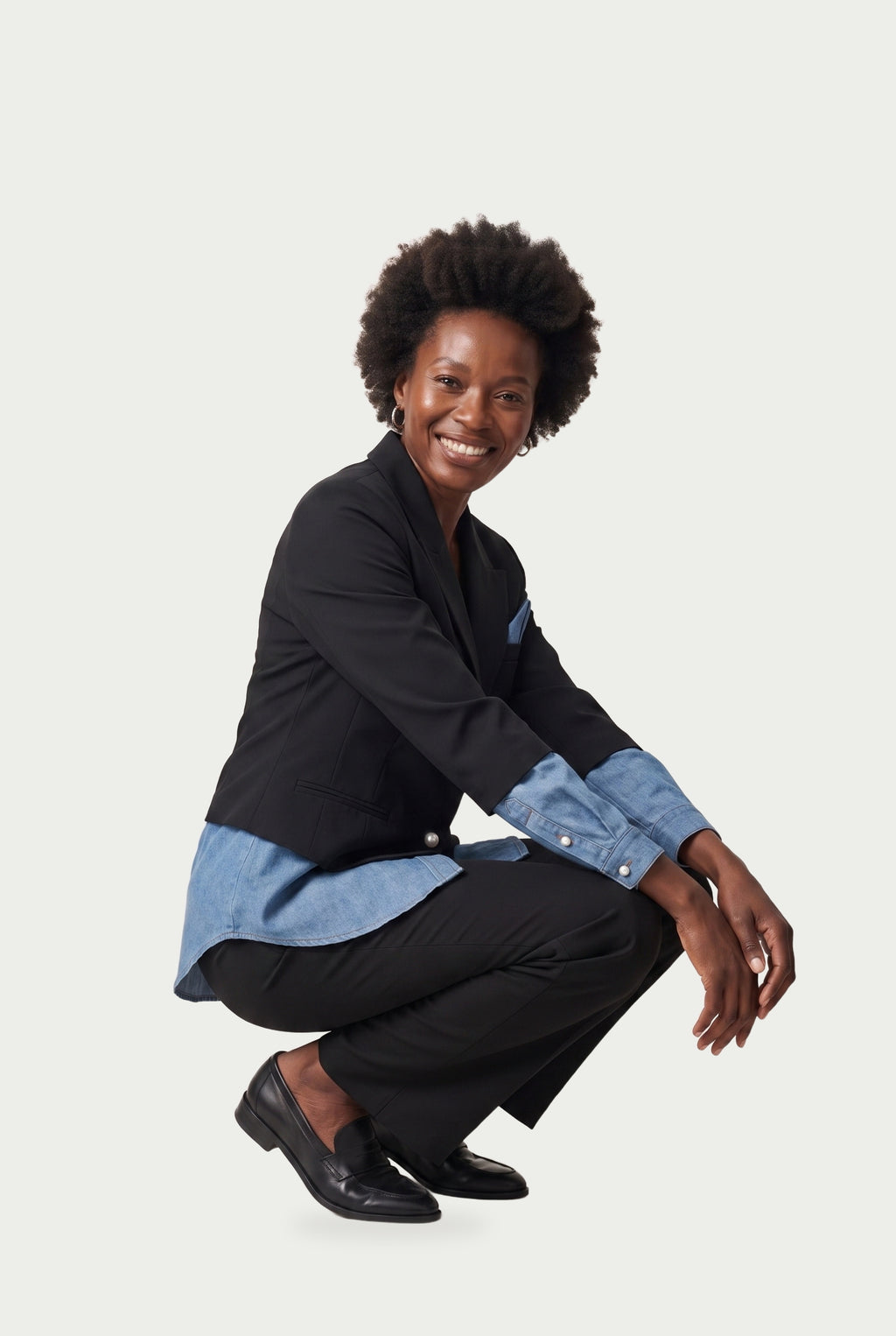 SOLTERI Ines - Denim-Hem Tailored Blazer