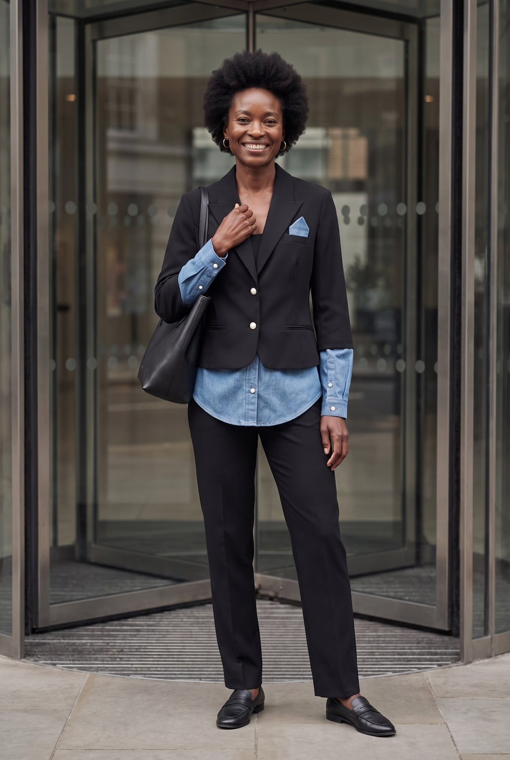 SOLTERI Ines - Denim-Hem Tailored Blazer