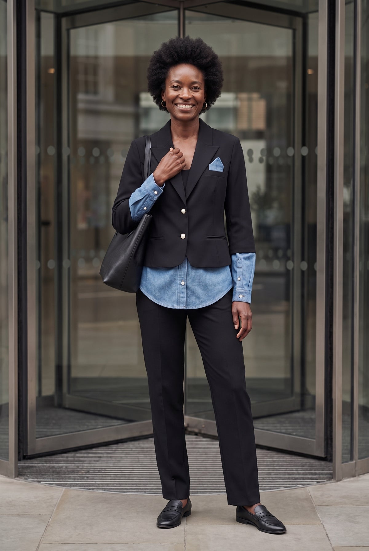 SOLTERI Ines - Denim-Hem Tailored Blazer
