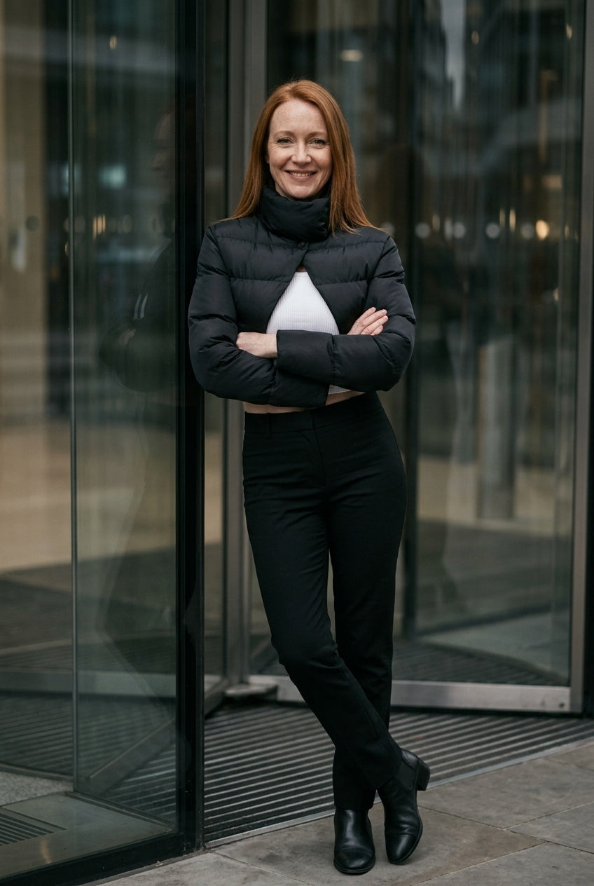 SOLTERI Nadia - Cropped Cut-Out Puffer Jacket