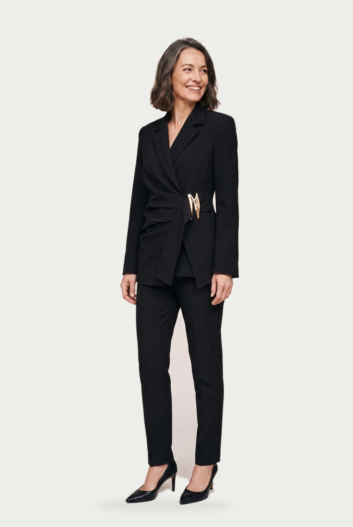 SOLTERI Solene - Ruched Wrap Blazer