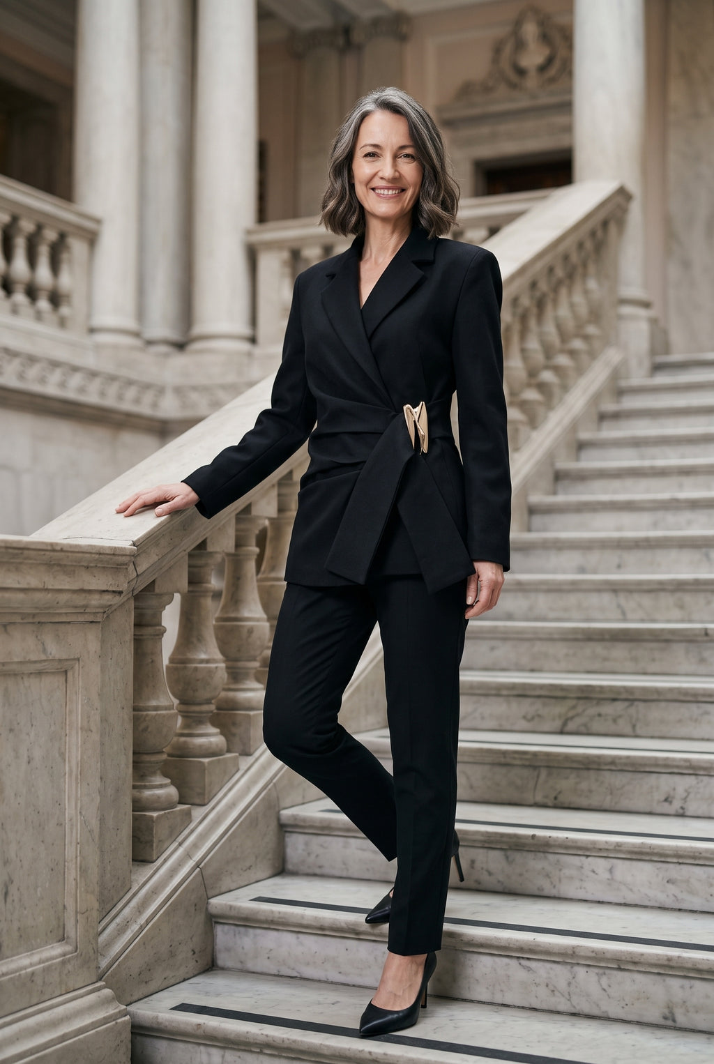 SOLTERI Solene - Ruched Wrap Blazer
