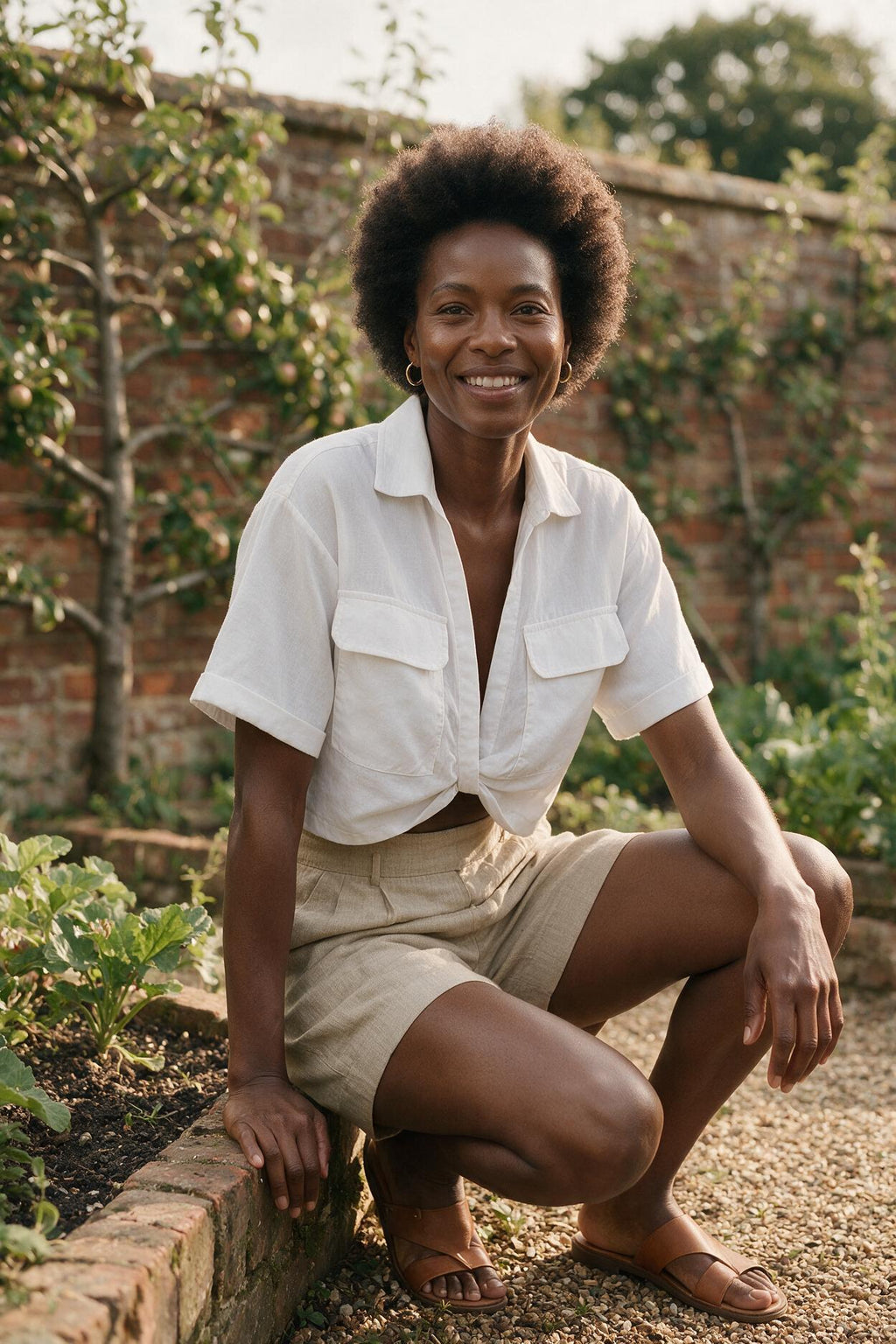 SOLTERI Margot - Cropped Twist-Hem Camp Shirt
