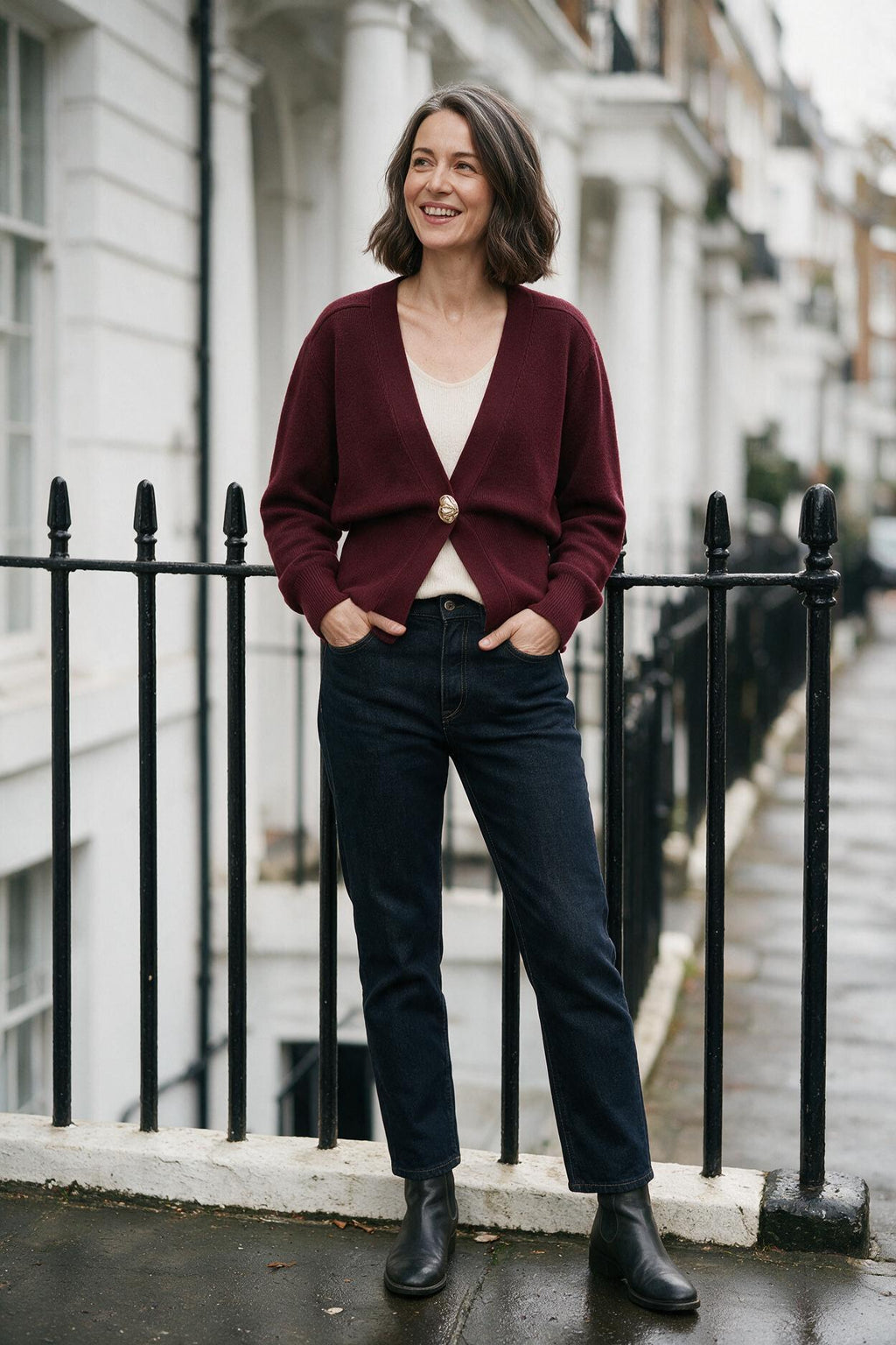 SOLTERI V-Neck Sweater Cardigan