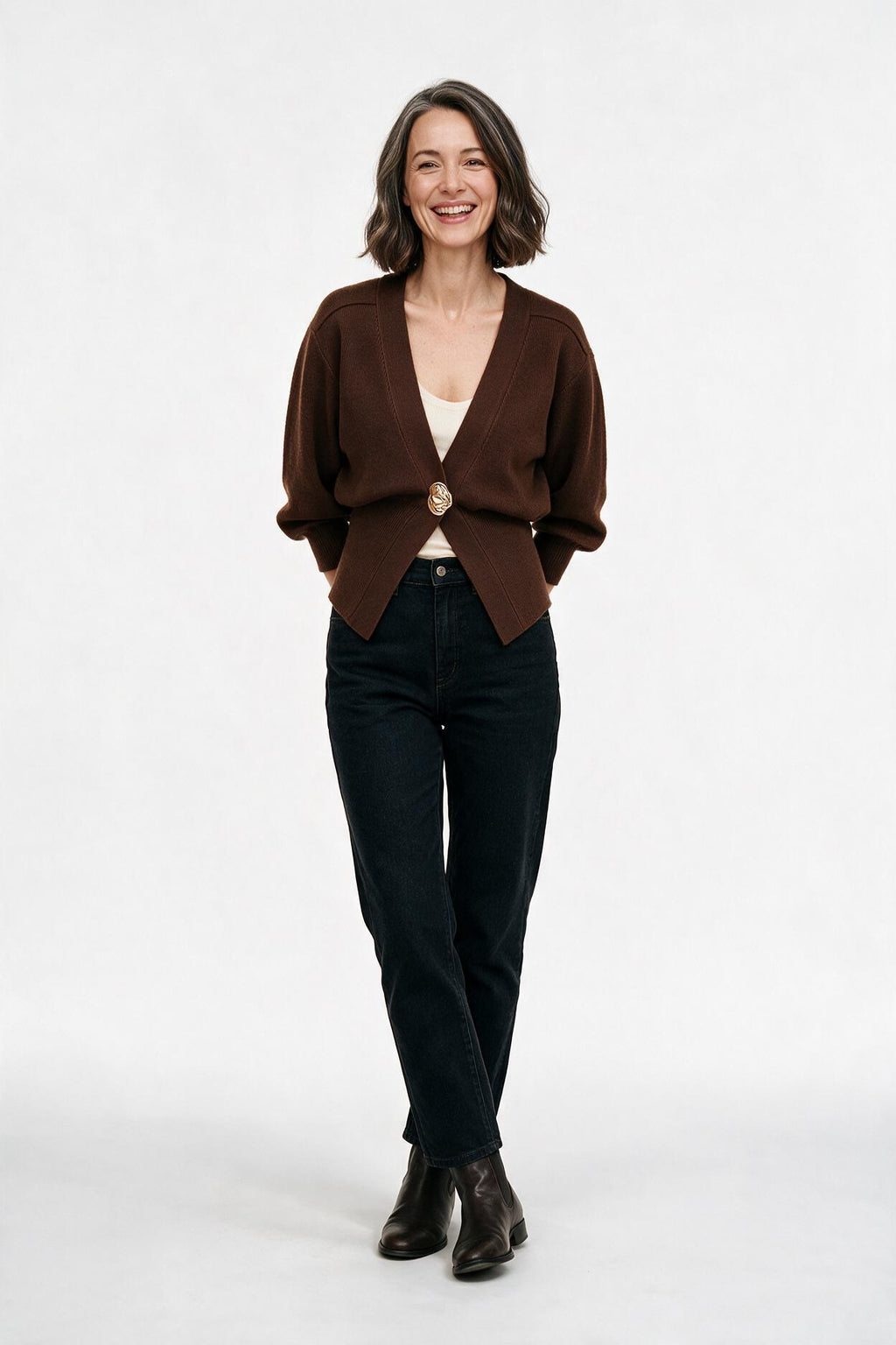 SOLTERI V-Neck Sweater Cardigan
