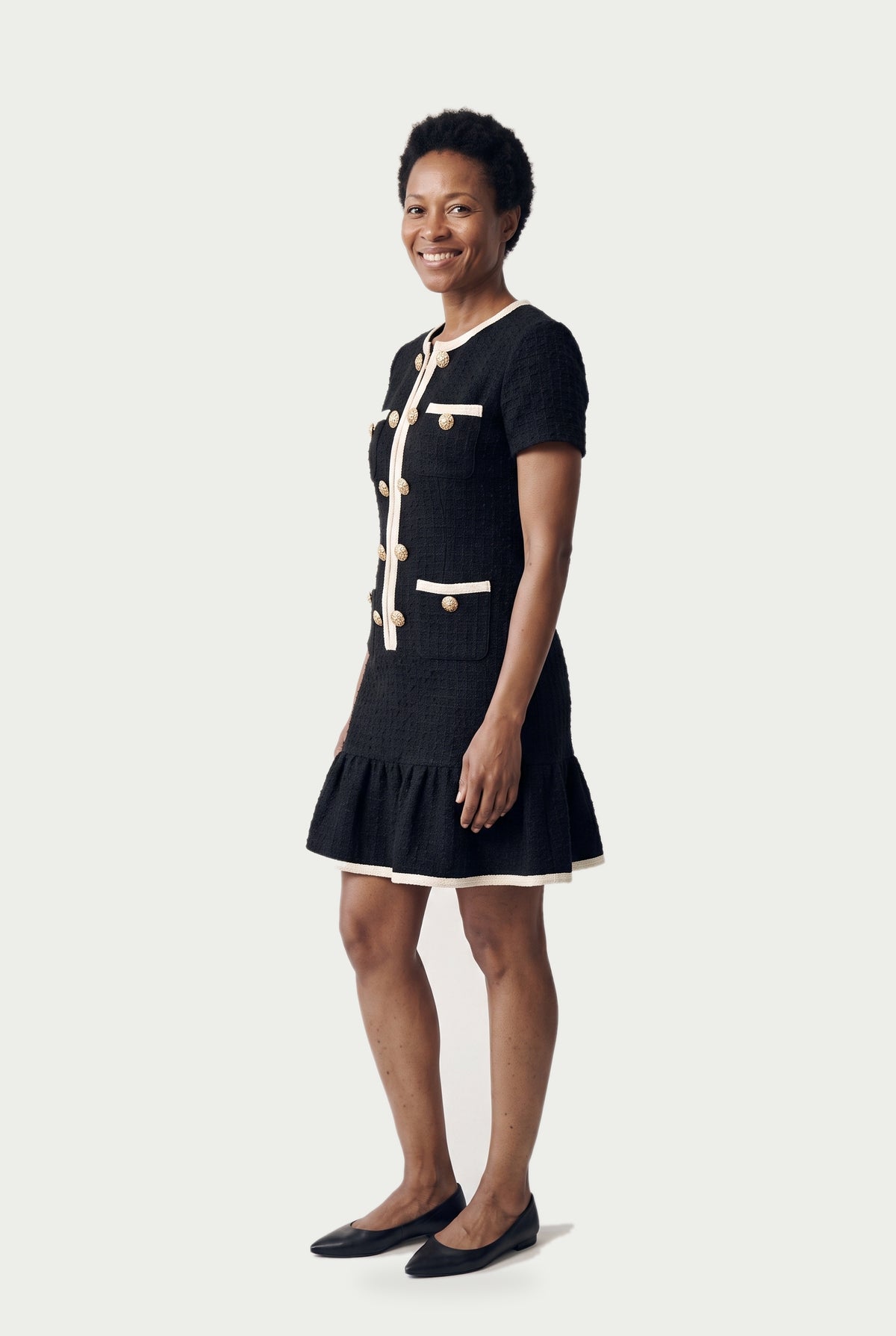 SOLTERI Mia - Elegant Autumn Double Breasted Knit Dress