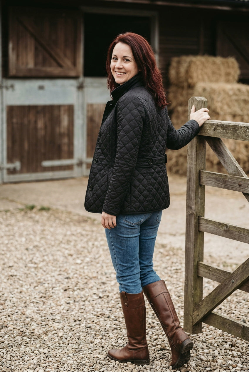 SOLTERI Yvette - Diamond-Quilted Snap Jacket