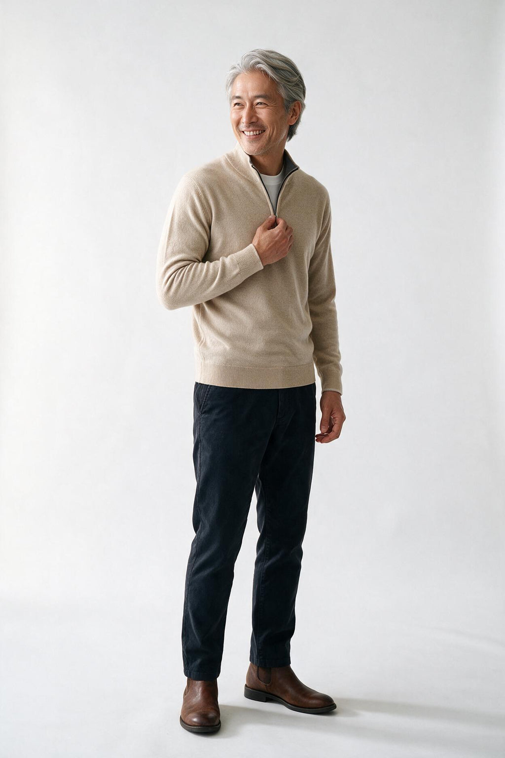 SOLTERI Versatile Quarter Zip Knit Sweater