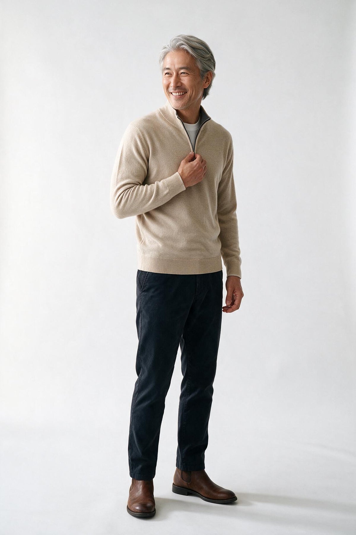 SOLTERI Versatile Quarter Zip Knit Sweater